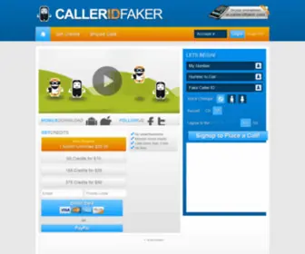 Calleridfaker.com(Caller ID Faker) Screenshot