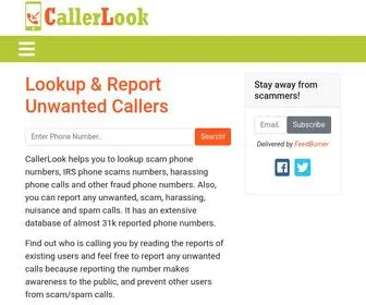 Callerlook.com(Scammer numbers) Screenshot