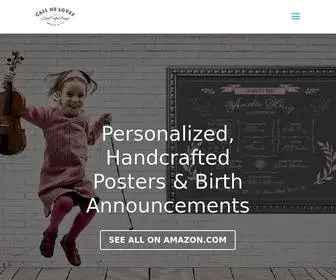 Callmelovey.com(Personalized, Hand-crafted Posters for Babies and Children) Screenshot