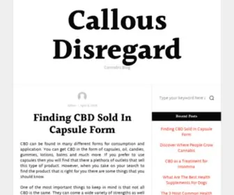 Callous-Disregard.com(Cannabis for Dogs & Medical Benefits of CBD for Pets) Screenshot