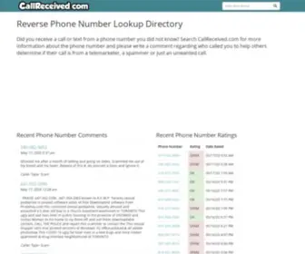 Callreceived.com(Free Reverse Phone Number Lookup Directory) Screenshot