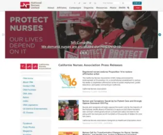 Calnurse.org(The California Nurses Association/National Nurses Organizing Committee) Screenshot