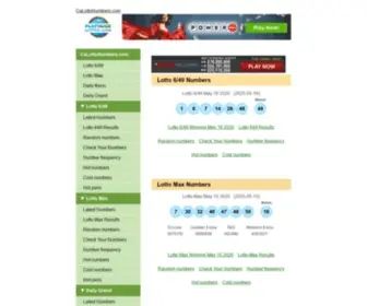 Calottonumbers.com(Canada Lotto Numbers) Screenshot