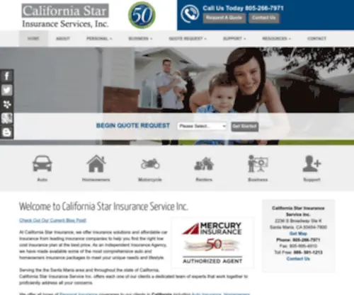 Calstarins.com(California Star Insurance) Screenshot