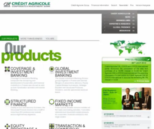 Calyon.com(Crédit Agricole CIB) Screenshot