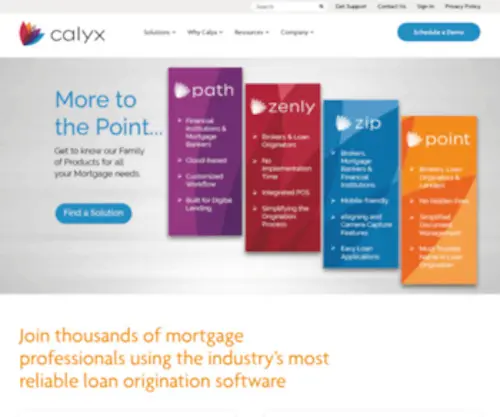 Calyxsales.com(Mortgage Origination and Loan Processing Solutions) Screenshot