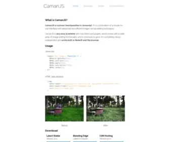 Camanjs.com(Javascript Image Manipulation) Screenshot