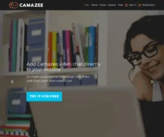 Camazee.com(Add video chat to your personal website with Camazee) Screenshot