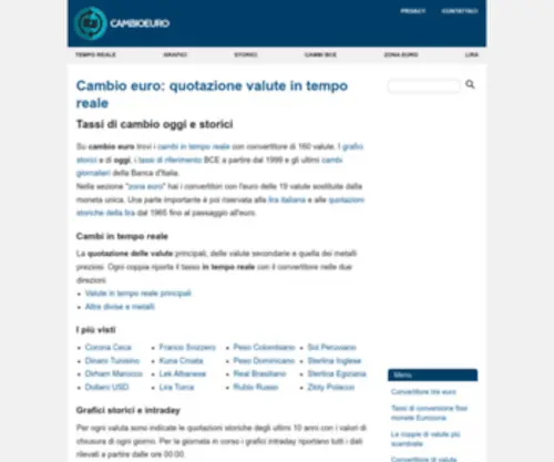 Cambioeuro.it(Cambio Euro in tempo reale /) Screenshot