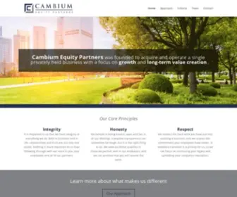 Cambiumequity.com(Cambium Equity Partners) Screenshot