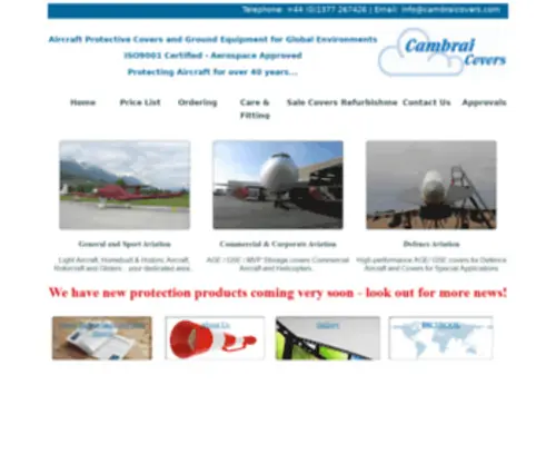 Cambraicovers.com(Cambrai Aircraft Covers) Screenshot
