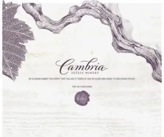 Cambriawines.com(Cambria) Screenshot