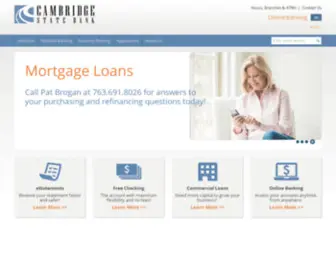 Cambridgestatebank.com(Cambridge State Bank) Screenshot