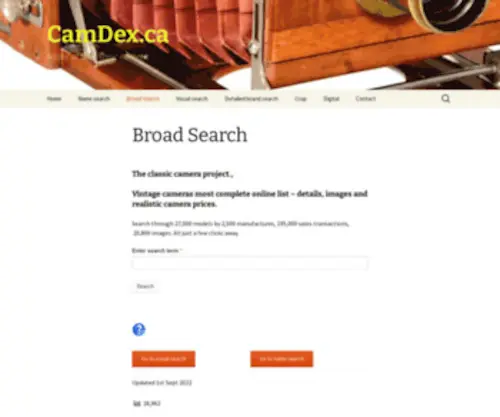 Camdex.ca(Broad search) Screenshot