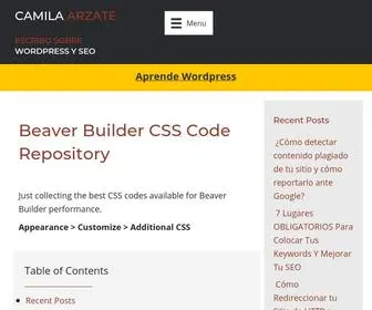 Camilaarzate.com(Beaver Builder CSS Code Repository) Screenshot