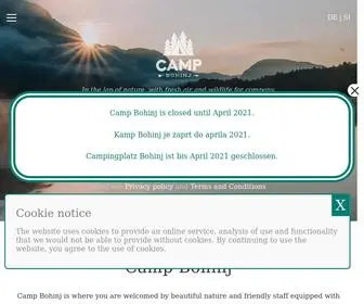 Camp-Bohinj.si(Camp Bohinj) Screenshot