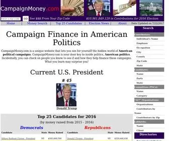 Campaignmoney.com(Campaign Finance) Screenshot