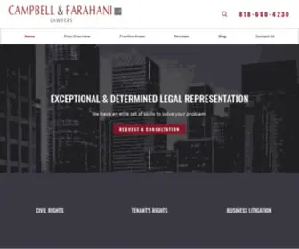 Campbellfarahani.com(Los Angeles Attorneys) Screenshot