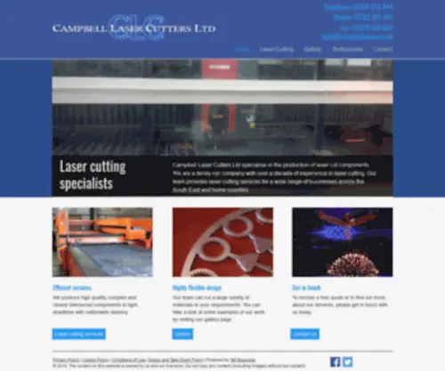 Campbelllasercutters.co.uk(For laser cutting services in Kent call Campbell Laser Cutters Ltd) Screenshot