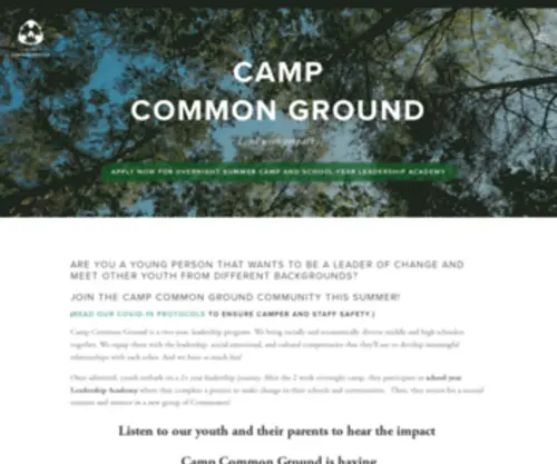 Campcommonground.org(Camp Common Ground) Screenshot