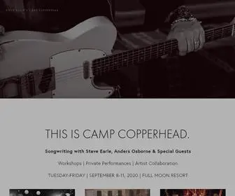 Campcopperhead.com(Steve Earle's Camp Copperhead) Screenshot