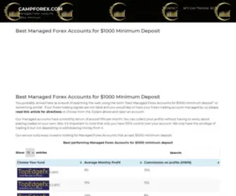 Campforex.com(Best Managed Forex Accounts for $1000 Minimum Deposit) Screenshot