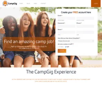 Campgig.com(Find Summer Camp Counselor Jobs Quickly & Easily) Screenshot