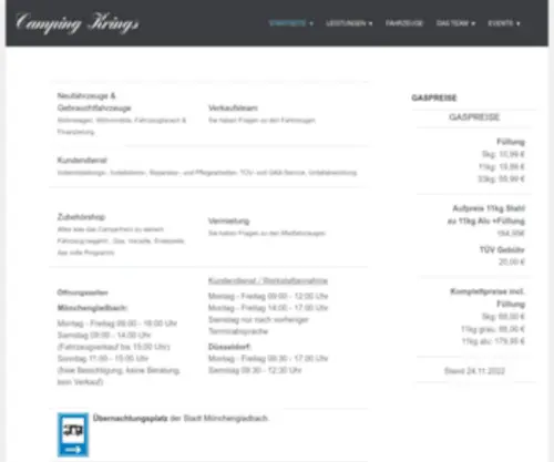 Camping-Krings.de(Wohnwagen / Wohnmobile bei Camping Krings Mönchengladbach) Screenshot