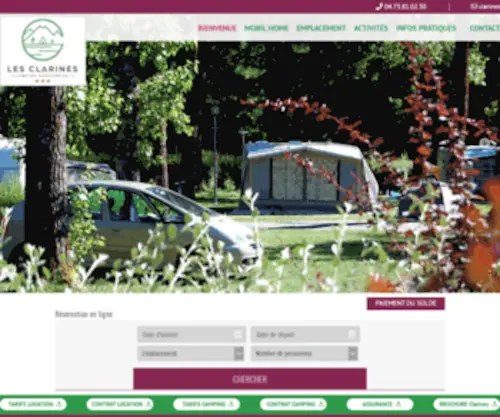 Camping-Les-Clarines.com(Camping à la Bourboule) Screenshot