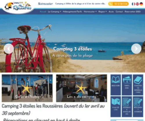 Campingdesroussieres.com(Côte ouest) Screenshot