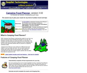 Campingfoodplanner.com Screenshot