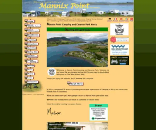 Campinginkerry.com(Mannix Point (Camping in Kerry) Camping and Caravan Park) Screenshot