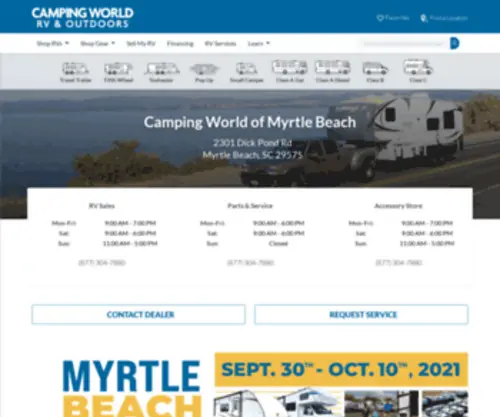 Campingworldofmyrtlebeach.com(New & Used RVs for Sale in Myrtle Beach South Carolina) Screenshot
