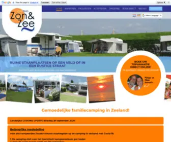 Campingzonenzee.nl(Camping in Zeeland) Screenshot