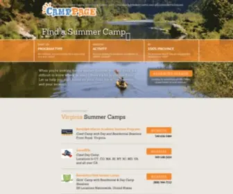 Camppage.com(Find the Perfect Summer Camp) Screenshot