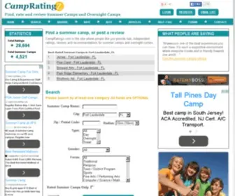 Campratingz.com(Find a Summer Camp) Screenshot