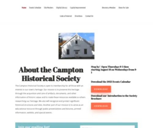 Camptonhistorical.org(The Campton Historical Society) Screenshot