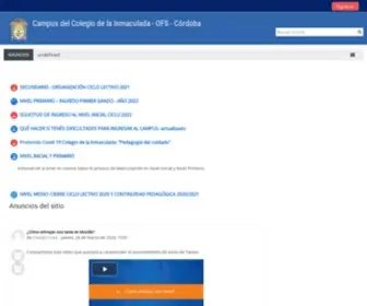 Campuscolegioinmaculada.com(Bienvenidos al campus virtual del colegio de la inmaculada en sus tres niveles) Screenshot