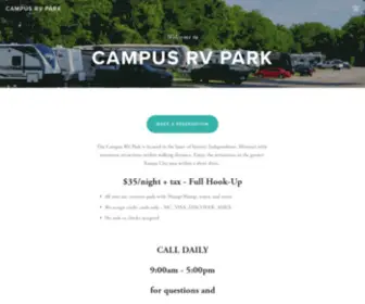 CampusrvPark.com(Campus RV Park) Screenshot