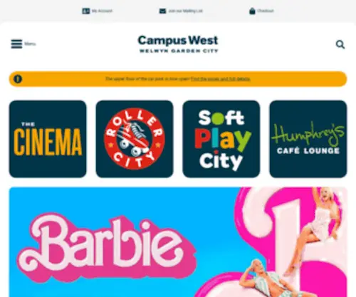 Campuswest.co.uk(Independent cinema and family entertainment) Screenshot