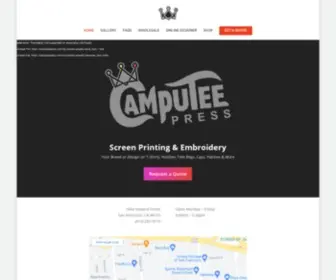 Camputeepress.com(Camputee Press Custom Screen Printing & Embroidery) Screenshot