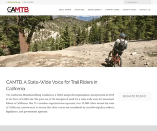 Camtb.org(California Mountain Biking Coalition) Screenshot