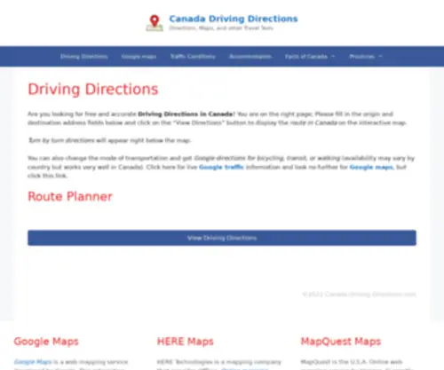 Canadadrivingdirections.com(Driving Directions) Screenshot