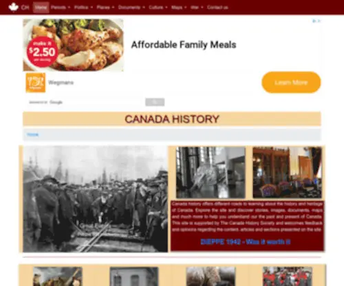 Canadahistory.com(Canada History) Screenshot