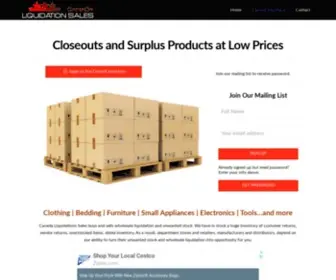 Canadaliquidationsales.com(Wholesale Liquidation) Screenshot