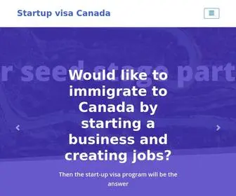 Canadavisastartup.ca(Startup visa Canada) Screenshot