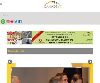 Canadevi.com.mx(Cámara Nacional de la Industria de Desarrollo y Promoción de Vivienda) Screenshot