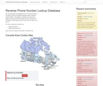 Canadianareacodes.net(Canadian area codes) Screenshot