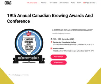Canadianbrewingawards.com(Canada's national competition for judging the quality of Canadian manufactured beer) Screenshot
