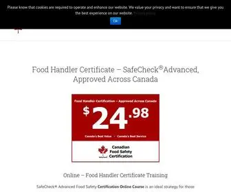 Canadianfoodsafety.com(Canada's Best Value Food Handler Certificate) Screenshot